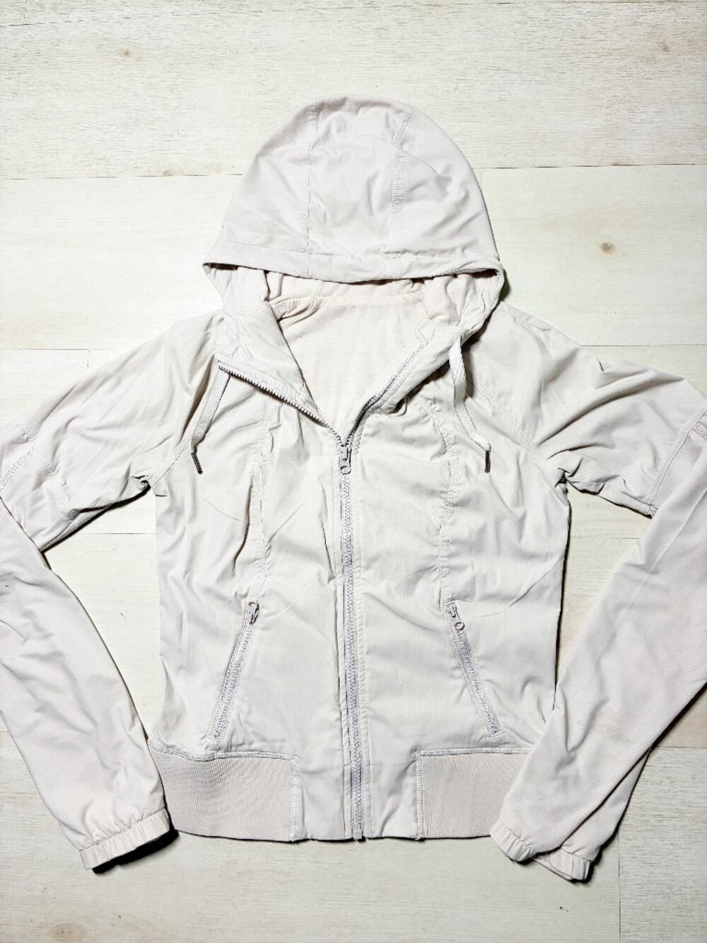 Lululemon Athletica Womens Street To Studio Full Zip Hooded Jacket Biege Size- 4